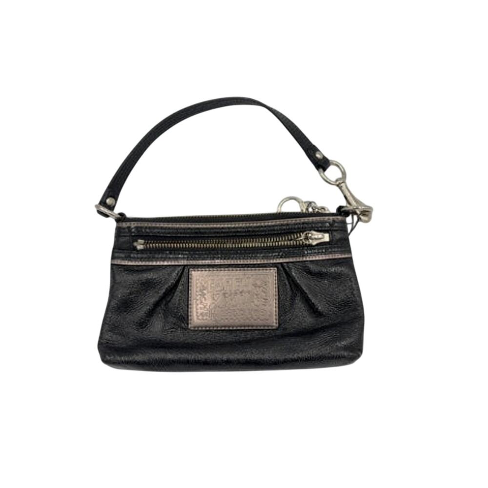 Black Coach Patent Wristlet Y2K Mini Wallet